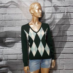 Lacoste V-neck Argyle Sweater - Size 40